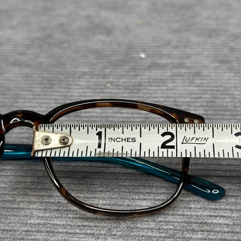 Zenni Optical Tortoiseshell Teal Square Y2K Eyeglasses Frames 4443425 Vtg